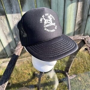 Vintage Nissin Mesh Trucker Hat Lake of the Woods Campground Snapback